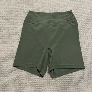 Gymshark X Whitney Simmons High Rise Shorts in Moss Green Size M